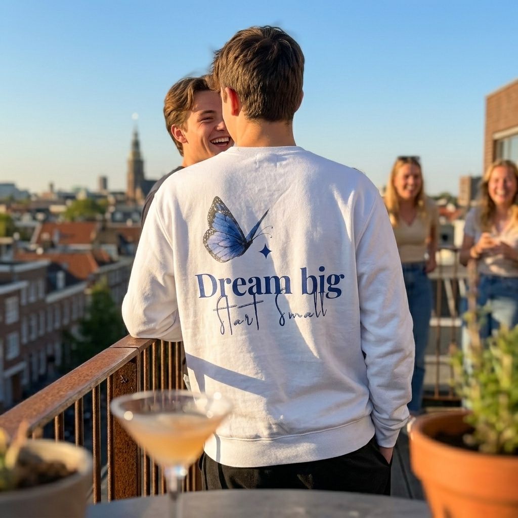 Sweater Dream Big - Wit (Unisex)